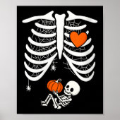 Womens Skeleton Baby Pregnant Xray Rib Cage For Fa Poster (Voorkant)