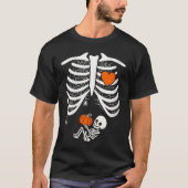 Womens Skeleton Baby Pregnant Xray Rib Cage For Fa T-shirt (Voorkant)