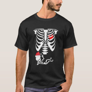 Womens Skeleton Baby Zwangere röntgenribkooi Funn T-shirt