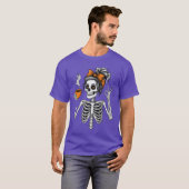 Womens Skeleton Coffee Lover Halloween Pumpkin Spo T-shirt (Voorkant volledig)