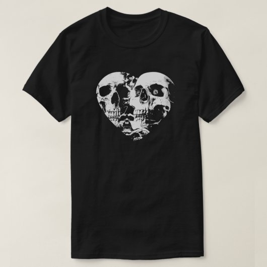 Womens Skeleton Heart Valentijnsdag Gothic Skull T-shirt (Design voorkant)