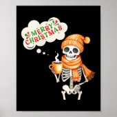 Womens Skeleton Speak Merry Christmas Waer F And H Poster (Voorkant)
