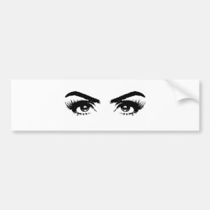 Womens Sketch Eyebrows Bumpersticker