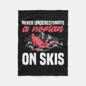 Womens Ski Funny Skiing Never Underestimate A Woma Fleece Deken (Voorkant)