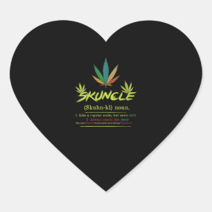 Womens Skuncle Definition Weed Smoking Oom Funny Hart Sticker