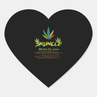 Womens Skuncle Definition Weed Smoking Oom Funny Hart Sticker
