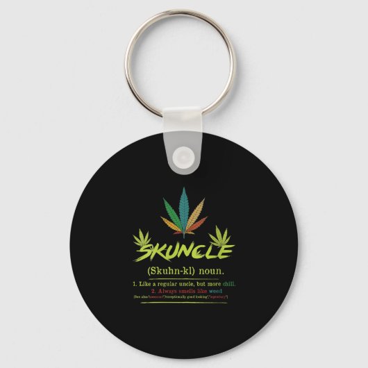 Womens Skuncle Definition Weed Smoking Oom Funny Sleutelhanger (Voorkant)