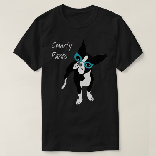 Womens Smarty Pants Glasses Boston Terrier T-shirt (Design voorkant)