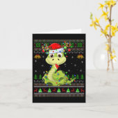 Womens Snake Ugly Christmas Sweaters Reindeer Sant Kaart (Gele Bloem)