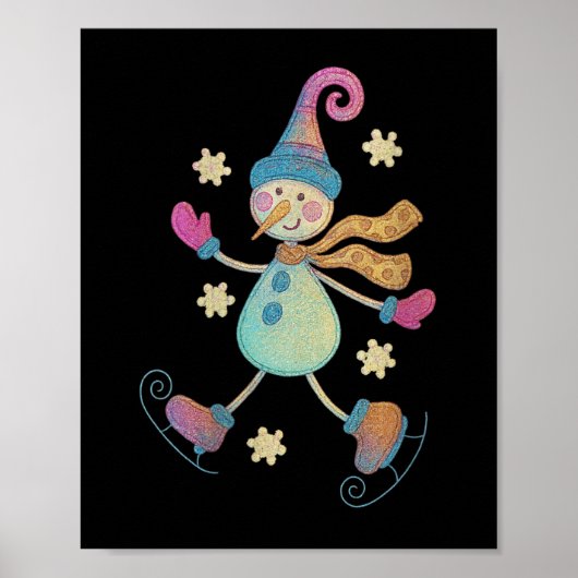 Womens Snowman Christmas 2025 Family Matching Funn Poster (Voorkant)