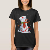 Womens Snowman Nurse Christmas Stethoscope Nursing T-shirt (Voorkant)
