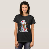 Womens Snowman Nurse Christmas Stethoscope Nursing T-shirt (Voorkant volledig)