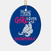 Womens Snowmobile Girl Keramisch Ornament (Rechts)