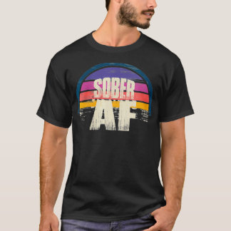 Womens Sober AF AA Recovery Sobriety VNeck T-shirt