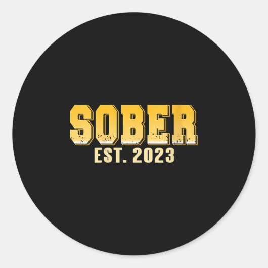 Womens Sober Est 2023 Recovery Journey Pride Miles Ronde Sticker (Voorkant)