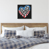 Women's Soccer Heart - Amerikaanse vlag Canvas Afdruk (Insitu (Slaapkamer))