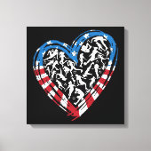 Women's Soccer Heart - Amerikaanse vlag Canvas Afdruk (Voorkant)