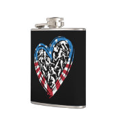 Women's Soccer Heart - Amerikaanse vlag Heupfles (Links)