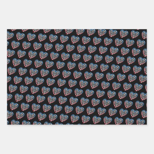 Women's Soccer Heart - Amerikaanse vlag Inpakpapier Vel (Voorkant 3)