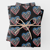 Women's Soccer Heart - Amerikaanse vlag Inpakpapier Vel (In situ)