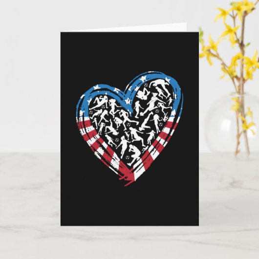 Women's Soccer Heart - Amerikaanse vlag Kaart (Gele Bloem)