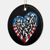 Women's Soccer Heart - Amerikaanse vlag Keramisch Ornament (Links)