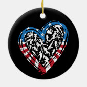 Women's Soccer Heart - Amerikaanse vlag Keramisch Ornament (Achterkant)