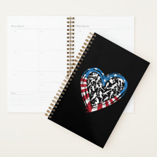 Women's Soccer Heart - Amerikaanse vlag Planner