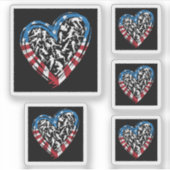 Women's Soccer Heart - Amerikaanse vlag Sticker (Voorkant)