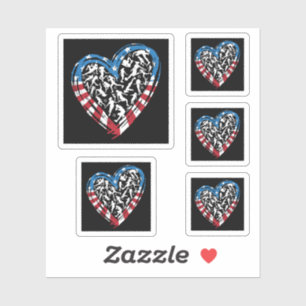 Women's Soccer Heart - Amerikaanse vlag Sticker