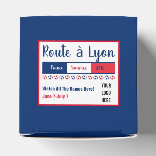 Women's Soccer Road naar Lyon World Party Logo Bedankdoosjes (Bovenkant)