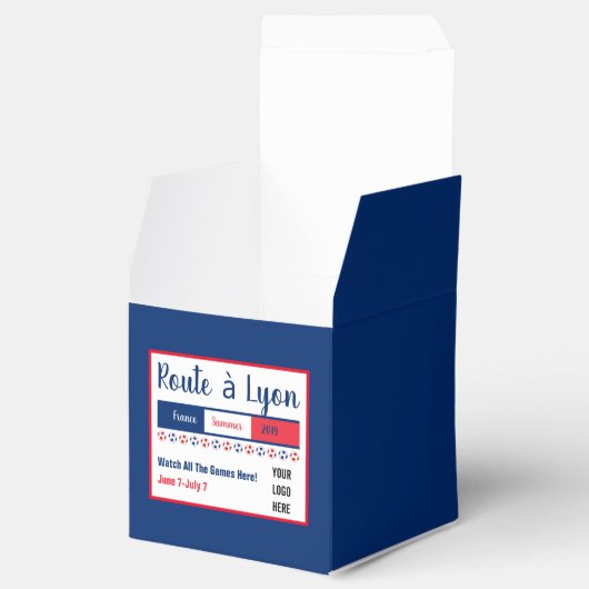 Women's Soccer Road naar Lyon World Party Logo Bedankdoosjes (Geopend)