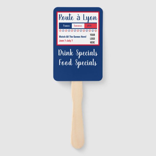 Women's Soccer Road naar Lyon World Party Logo Handwaaier (Achterkant)