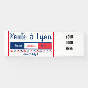 Women's Soccer Road naar Lyon World Party Logo Spandoek