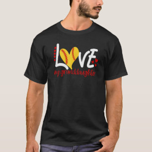 Womens Softball Love mijn kleindochter voor mannen T-shirt