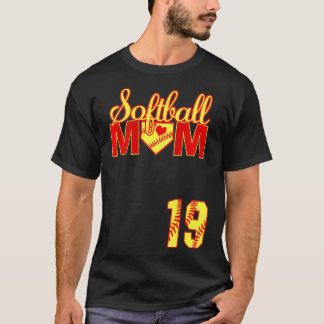 Womens Softball Mam Moederdag #19 Fastpitch Jer T-shirt