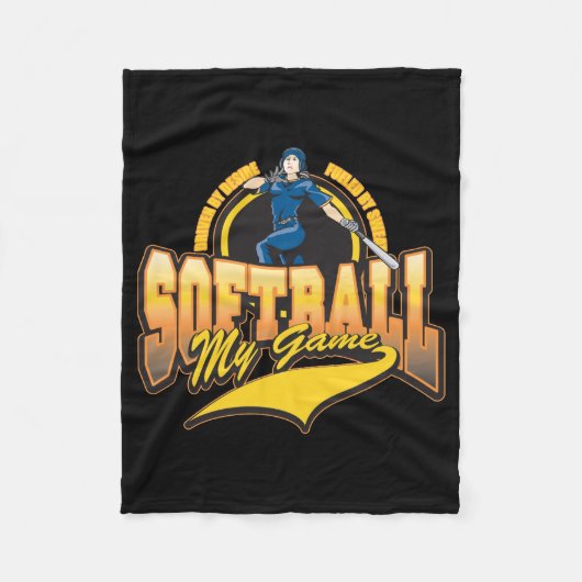 Womens Softball My Game Fleece Deken (Voorkant)