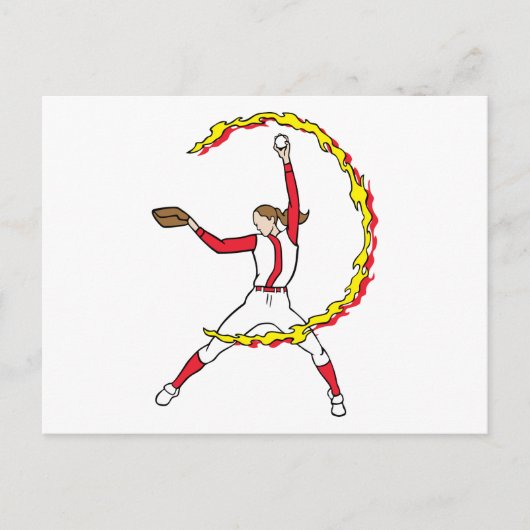 Womens Softball Pitcher Briefkaart (Voorkant)