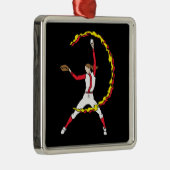 Womens Softball Pitcher Metalen Ornament (Rechts)