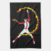 Womens Softball Pitcher Theedoek (Verticaal)