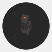 Womens Somebody In New Jersey Loves Me V-neck Ronde Sticker (Voorkant)
