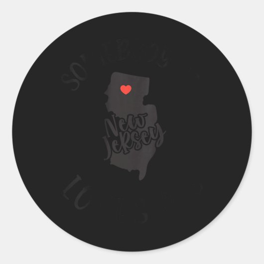 Womens Somebody In New Jersey Loves Me V-neck  Ronde Sticker (Voorkant)