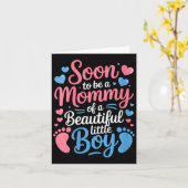Womens Soon-to-be A Mommy Of A Beautiful Baby Boy, Kaart (Gele Bloem)