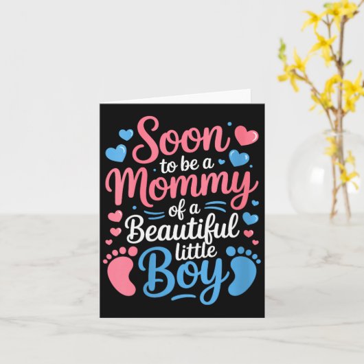 Womens Soon-to-be A Mommy Of A Beautiful Baby Boy, Kaart (Gele Bloem)