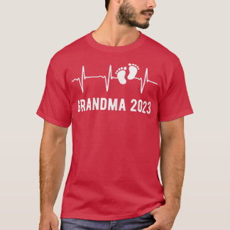 Womens Soon To Be Grandmother 2023 Heartbeat Grand T-shirt