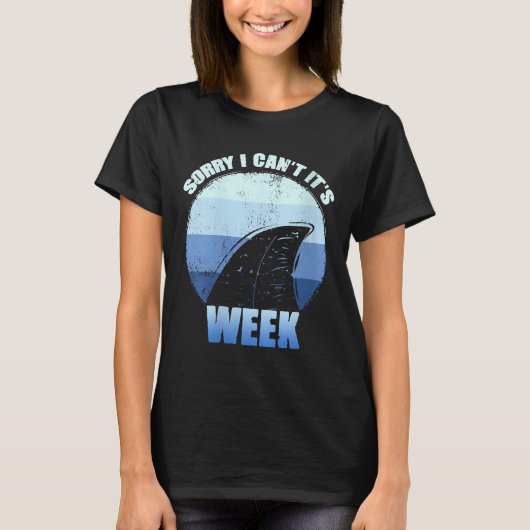 Womens Sorry I Can't It's Week Funny Shark Gift V- T-shirt (Voorkant)