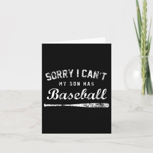 Womens Sorry I Can't My Son Has Baseball Baseball  Kaart (Voorkant)