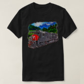 Womens Southern Pacific Engine Train VNeck T-shirt (Design voorkant)