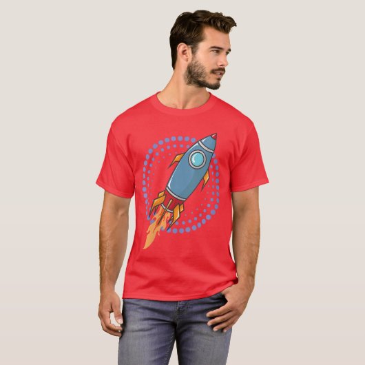 Womens Space Rocket Space Ship Comic Missile VNeck T-shirt (Voorkant volledig)