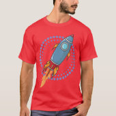 Womens Space Rocket Space Ship Comic Missile VNeck T-shirt (Voorkant)